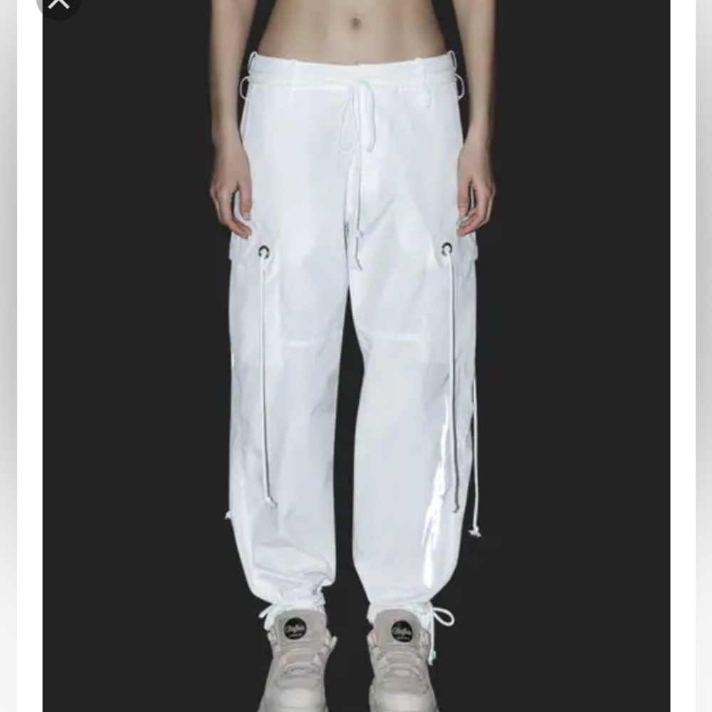 HYEIN SEO ECLIPSE EUC White Drawstring Cargo Pants w/ STRINGS SIZE SMALL